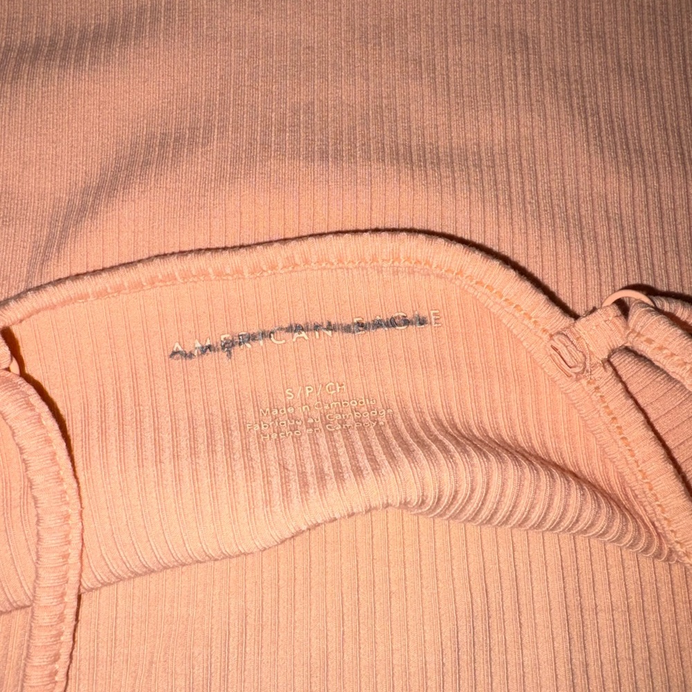 Peach Ribbed Top - Picture 2 of 3